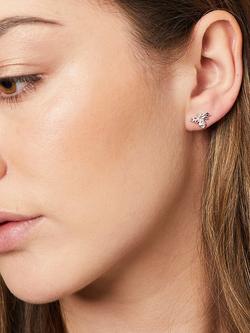 Jools by Jenny Brown Bee Cubic Zirconia Stud Earrings - view 2, Silver