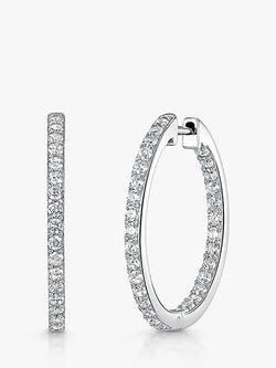 Jools by Jenny Brown 26mm Small Cubic Zirconia Hoop Earrings, Silver