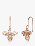 Jools by Jenny Brown Bee Cubic Zirconia Drop Earrings, Rose Gold