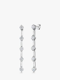 Jools by Jenny Brown Five Drop Cubic Zirconia Drop Earrings, Silver, Silver