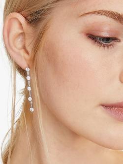 Jools by Jenny Brown Five Drop Cubic Zirconia Drop Earrings, Silver - view 2, Silver