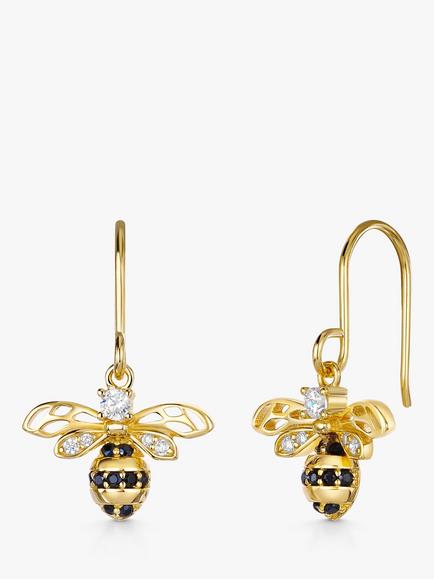 Jools by Jenny Brown Bee Cubic Zirconia Drop Earrings, Gold