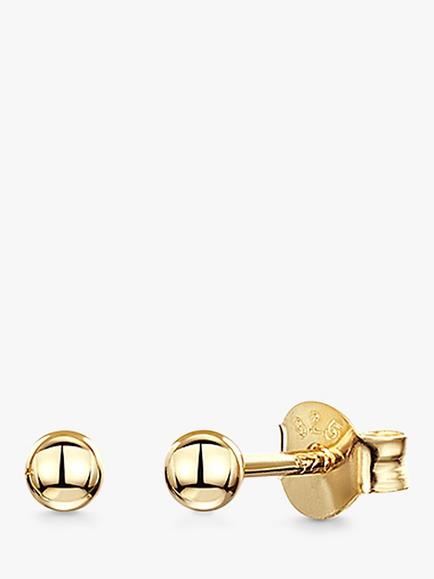 Jools by Jenny Brown Gold Plated Ball Stud Earrings, Yellow Gold, Yellow Gold