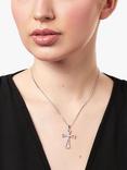 Jools by Jenny Brown Cubic Zirconia Pave Open Cross Pendant, Silver