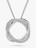 Jools by Jenny Brown Open Twisted Circle Pendant Necklace, Silver