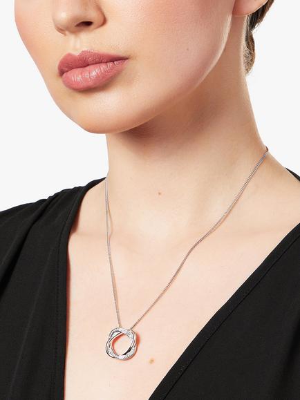 Jools by Jenny Brown Open Twisted Circle Pendant Necklace, Silver - view 2, Silver