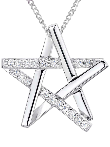 Jools by Jenny Brown Cubic Zirconia Star Pendant Necklace, Silver