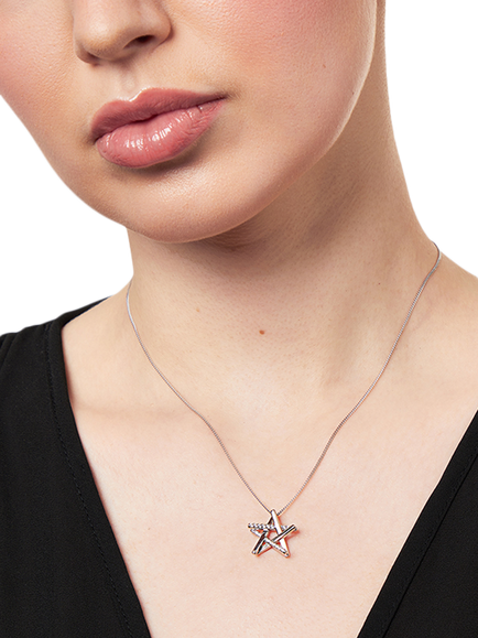 Jools by Jenny Brown Cubic Zirconia Star Pendant Necklace - view 2, Silver