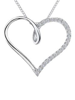 Jools by Jenny Brown Open Heart Twist Pendant Necklace, Silver, Silver