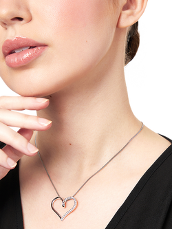 Jools by Jenny Brown Open Heart Twist Pendant Necklace, Silver - view 2, Silver