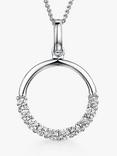 Jools by Jenny Brown Half Cubic Zirconia Circle Pendant Necklace, Silver