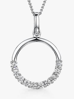 Jools by Jenny Brown Half Cubic Zirconia Circle Pendant Necklace, Silver, Silver