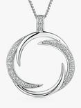 Jools by Jenny Brown Swirl Effect Pendant Necklace, Silver