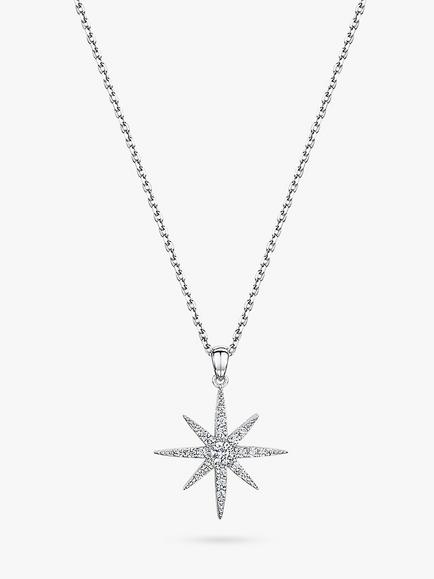 Jools by Jenny Brown North Star Pendant Necklace, Silver, Silver
