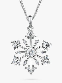 Jools by Jenny Brown Rubover Cubic Zirconia Snowflake Pendant Necklace, Silver