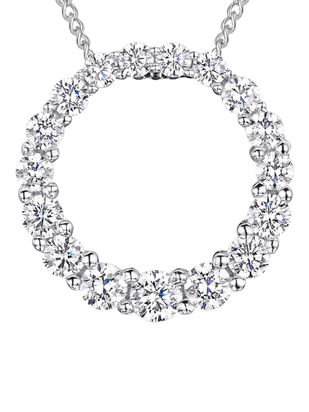 Jools by Jenny Brown Open Circle Cubic Zirconia Charm Necklace, Silver, Silver