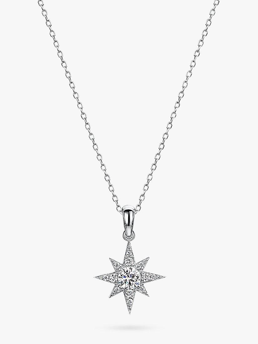 Product image 1 of 2, which shows Jools by Jenny Brown Cubic Zirconia Chunky North Star Pendant Necklace, Silver