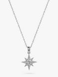 Jools by Jenny Brown Cubic Zirconia Chunky North Star Pendant Necklace, Silver