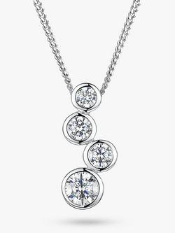 Jools by Jenny Brown Four Cubic Zirconia Bubble Drop Pendant Necklace, Silver