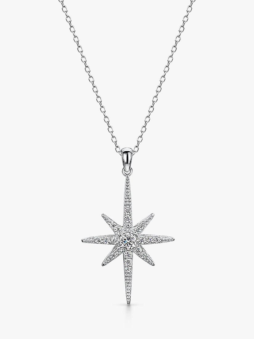 Product image 1 of 4, which shows Jools by Jenny Brown Cubic Zirconia Fine North Star Pendant Necklace, Silver