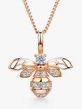 Jools by Jenny Brown Cubic Zirconia Small Bee Pendant Necklace, Rose Gold