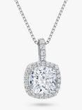 Jools by Jenny Brown Cubic Zirconia Halo Pendant Necklace, Silver