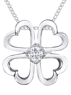 Jools by Jenny Brown Four Leaf Clover Pendant Necklace, Silver, Silver