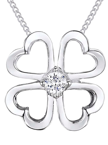 Jools by Jenny Brown Four Leaf Clover Pendant Necklace, Silver, Silver