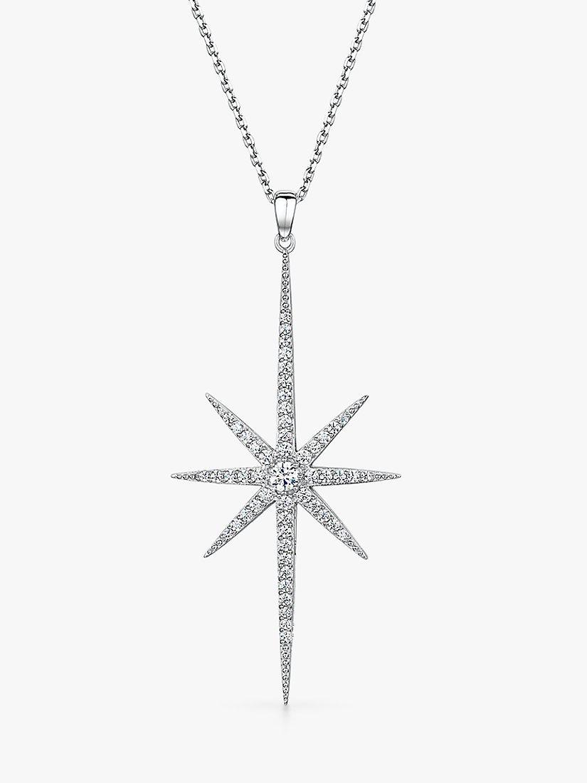 Product image 1 of 4, which shows Jools by Jenny Brown Cubic Zirconia Long North Star Pendant Necklace, Silver