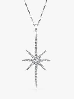 Jools by Jenny Brown Cubic Zirconia Long North Star Pendant Necklace, Silver, Silver