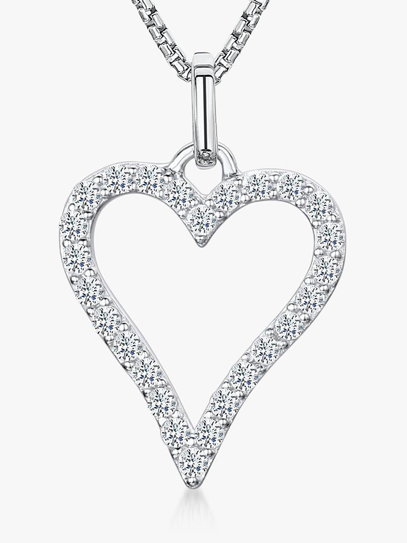 Product image 1 of 4, which shows Jools by Jenny Brown Cubic Zirconia Pave Heart Pendant Necklace, Silver