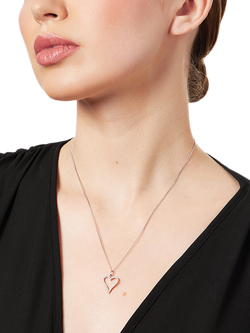 Jools by Jenny Brown Cubic Zirconia Pave Heart Pendant Necklace, Silver - view 2, Silver