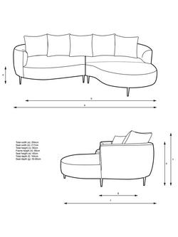 John Lewis Lozenge Grand 5 Seater RHF Chaise End Sofa, Metal Leg - view 2, 