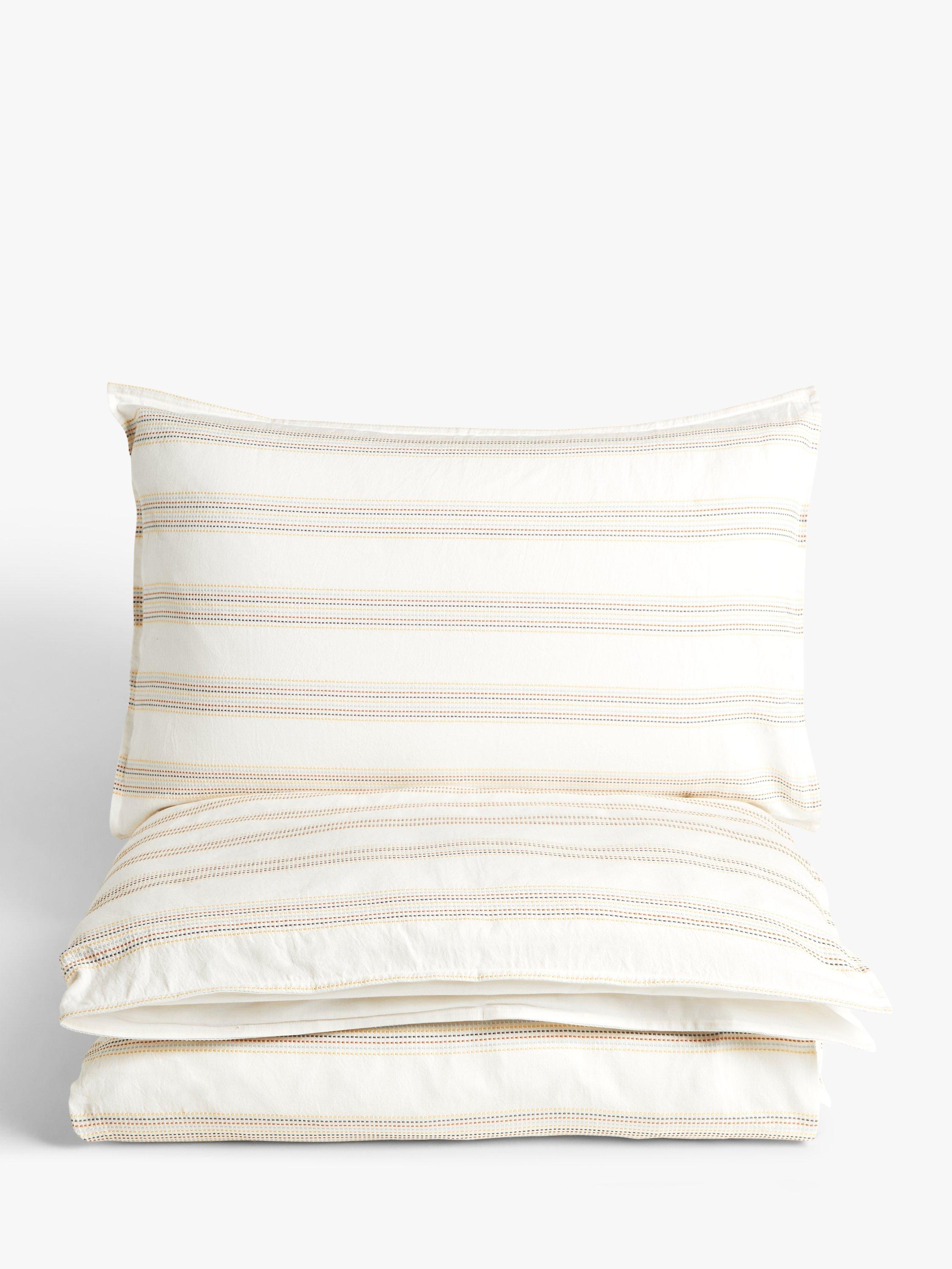 John Lewis Embroidered Stripe Duvet Cover & Pillowcase Set, Single