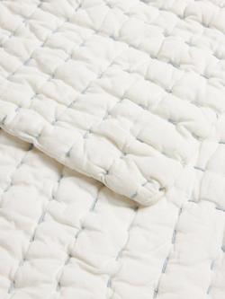 John Lewis Polka Dot Voile Quilted Bedspread, White - view 2, Multi