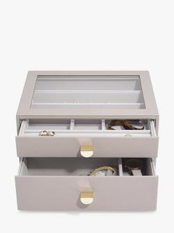 Stackers Classic 2 Drawer Jewellery Box, Taupe