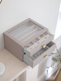 Stackers Classic 2 Drawer Jewellery Box - view 2, Taupe