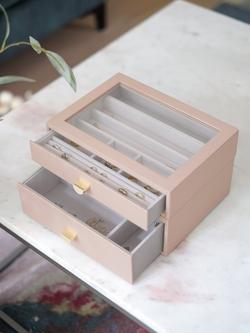 Stackers Classic 2 Drawer Jewellery Box - view 2, Blush