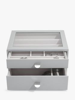 Stackers Classic 2 Drawer Jewellery Box, Grey
