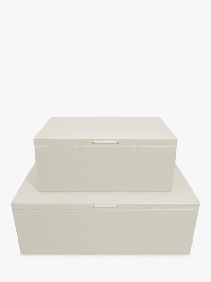 Stackers Storage Boxes, Set of 2, Oatmeal