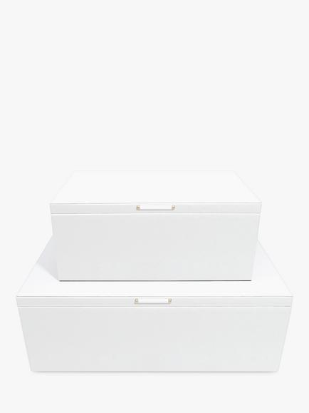 Stackers Storage Boxes, Set of 2, White