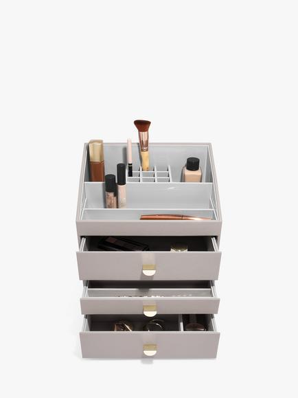 Stackers Classic Make Up 3 Drawer Jewellery Box, Natural Taupe