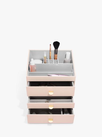 Stackers Classic Make Up 3 Drawer Jewellery Box, Blush