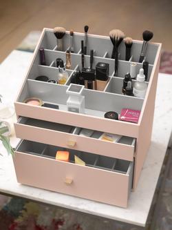 Stackers Super Size 2 Drawer Make Up Storage Box - view 2, Pink Nude