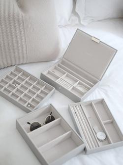 Stackers Classic Set 4 Layer Jewellery Box - view 2, Mid Grey