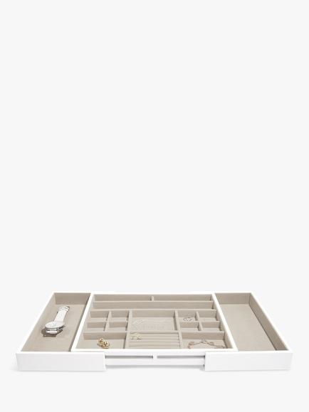 Stackers Large In-Drawer Jewellery Slider, White, White White
