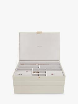 Stackers Supersize 3 Drawer Jewellery Box, Oatmeal, Natural Oatmeal