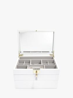 Stackers Leather Velvet Lined Jewellery Box, Orchid White