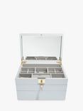 Stackers Leather Velvet Lined Jewellery Box, Powder Blue