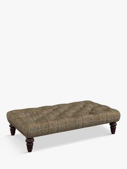 Tetrad Lewis Large Buttoned Top Footstool, Bracken Herringbone/Brompton Tan, Bracken Herringbone/Brompton Tan